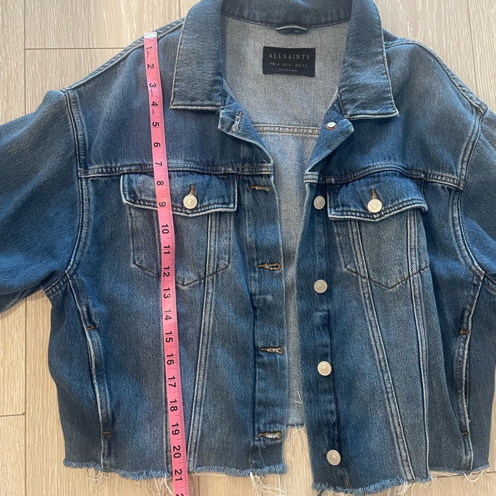 All Saints Women's Blue Jean Denim Jacket - Picture 8 of 9